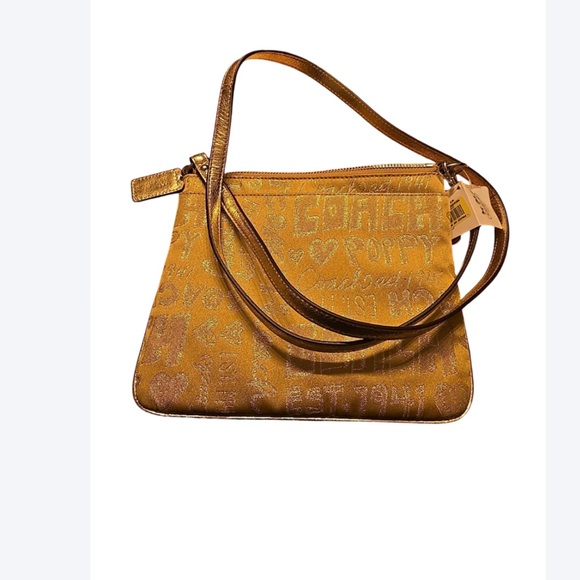Coach Poppy NWT Bag Gold Metallic Lurex Crossbody Y2K Coach Poppy - Picture 13 of 17